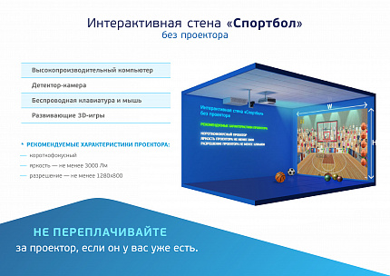 Интерактивная стена "Спортбол" без проектора