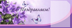 Стенд Поздравляем пластик 3 мм 1 карман формата А4 850 х 340 мм