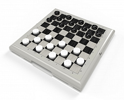 Игра настольная "Шашки-Шахматы" в пласт.коробке (мал, сер)