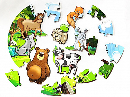 Пазл Учим животных