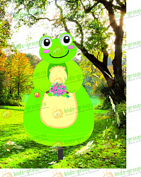 Уличная фигура для детской площадки ЛЯГУШКА + металлическая опора СЕРИЯ СКАЗКИ