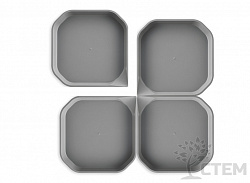 Fun2 Messy Trays (4) gray, 25 x 25 x 2cm, 4pcs