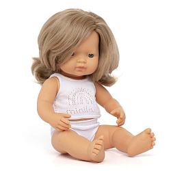 Кукла Девочка  Европейка 38 см ( темно-русые  волосы)