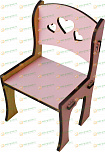 Стул для кукол деревянный розовый