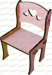 Стул для кукол деревянный розовый