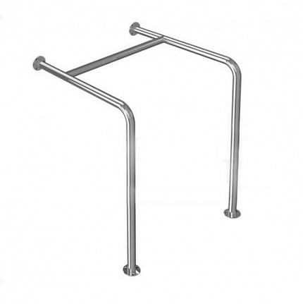Поручень для унитаза пол-стена ПДУ нерж. сталь d-38. H-850, L-750, B-750 мм