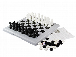 Игра настольная "Шашки-Шахматы-Нарды" (бол, сер)