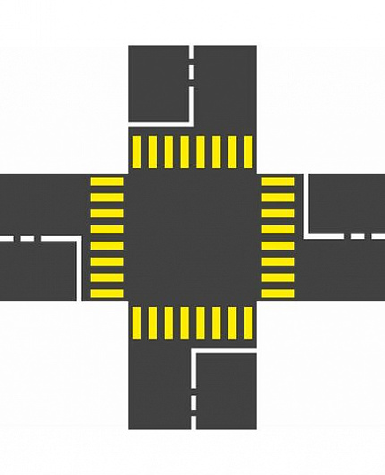 Комплект стендов для отработки ПДД ПЕРЕКРЕСТОК (Желтый переход)