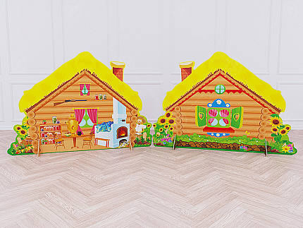 Театральная декорация "Деревенский домик" (внутри-снаружи)