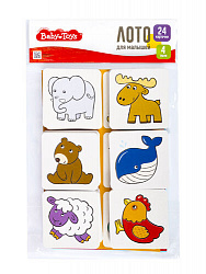 Лото для малышей Зверята (4 карточки, 24 фишки) Baby Toys