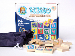 Игра деревянная МЕМО "Веселые числа"