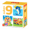 Кубики пластмассовые "Глазастики" 9 шт Baby Toys