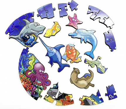 Пазл Учим морских обитателей