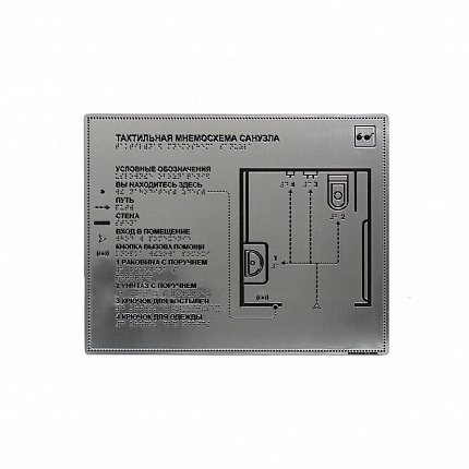 Мнемосхема тактильная ABS монохром 150х200 мм