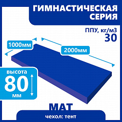 Мат гимнастический 1000х2000х80 мм