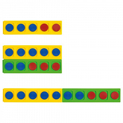 Счетное поле "5" магнитное 4 шт., 20 2-х цветных счетных фишек