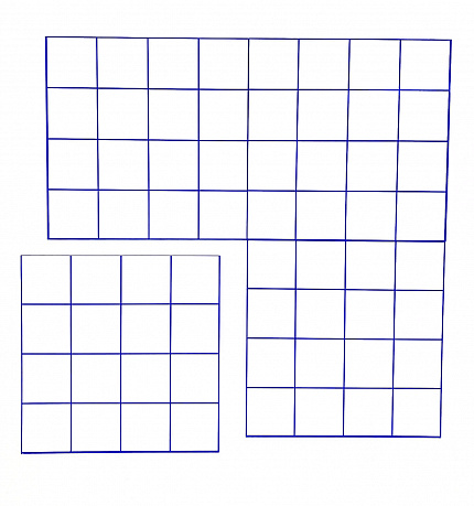 Маркерное поле "Клетка" для работы на классной доске (из 4-х частей)