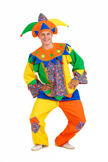 Карнавальный костюм взрослый "Скоморох "Петрушка"