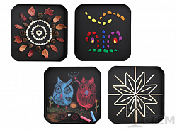 Fun2 Messy Trays (4) black, 25 x 25 x 2cm, 4pcs