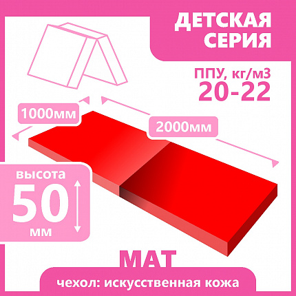 Мат детский складной  1000х2000х50 мм