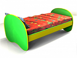 КРОВАТЬ С ФИГУРНЫМИ СПИНКАМИ "ВОЛНА" (ЯБЛОЧКО; ГРИБОК; БАБОЧКА; ОБЛАЧКО.)
