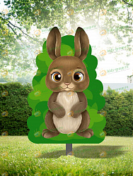 Уличная фигура для детской площадки ЗАЯЦ + металлическая опора