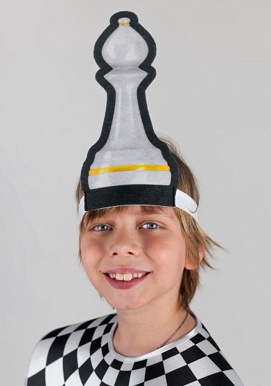 Головной убор - маска Шахматная фигура белая, слон