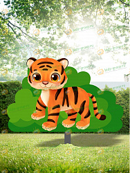 Уличная фигура для детской площадки ТИГР + металлическая опора