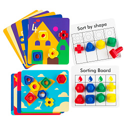 Мозаика Peg Board (5 цветов, 5 досок 15,7см, 1000 деталей)