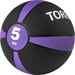 Медбол "TORRES 5 кг", черно-фиолетово-белый
