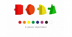 STEM Геометрические колышки, 256 шт (8 цветов) набор 1