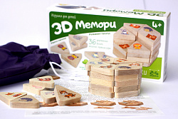 Игра деревянная 3D Мемори "Зверюшки"