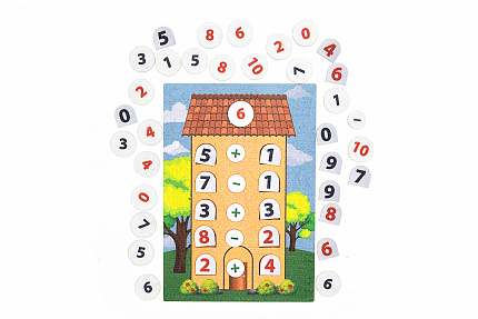 Состав числа дом фетр (48дет)