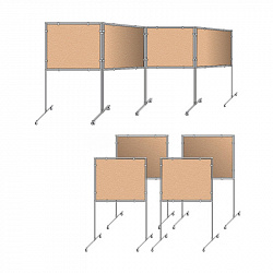 Стенд-ширма №6 пробковая разборная из 4-х панелей двухсторонняя