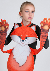 Лиса ростовая кукла из фетра для детей / 100 см.