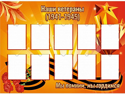 Стенд "Наши ветераны" 1,5*1м, А4-10шт