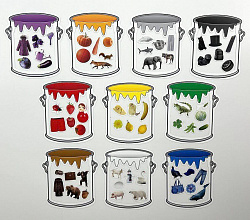 Магнитное пособие "Разноцветные банки"