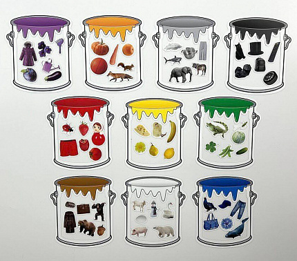 Магнитное пособие "Разноцветные банки"