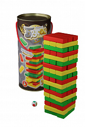 Игра для детей и взрослых Башня "Брусок" цветная (тубус)