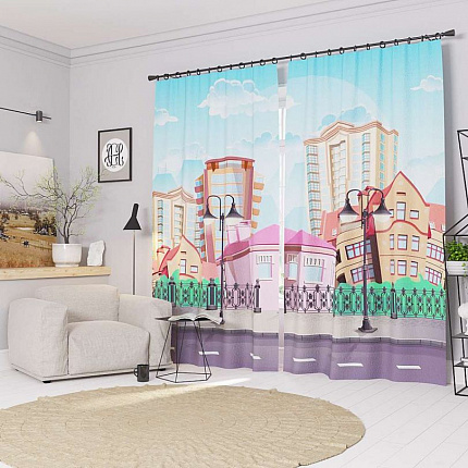 Комплект фотоштор. Летний город