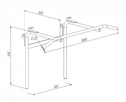 Турник-брусья навесной металлический на шведскую стенку