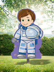 Уличная фигура для детской площадки КОСМОНАВТ + металлическая опора