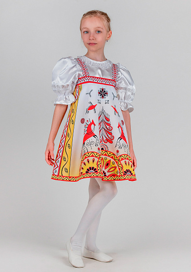 Мезенская роспись сарафан для девочки