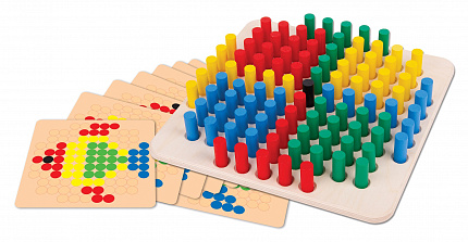 Игрушка из дерева для детей «Веселые столбики»