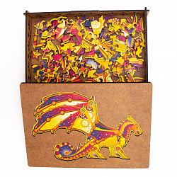 Фигурный пазл Дракон в коробочке