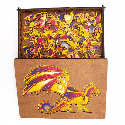 Фигурный пазл Дракон в коробочке