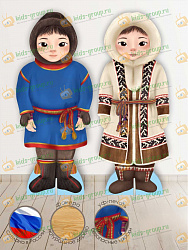 Комплект напольных декораций ИЛКО и АЛЬВА. МЫ С СЕВЕРА в национальных костюмах фанера