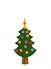 Набор "Новогодняя ель" (ель - чехол, 12 шаров, верхушка, 12 снежинок, 7 сугробов) Малый.