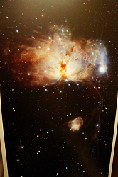 Настенное панно Звездное Небо фотопечать с мерцанием - Размер 700 х 700 мм.