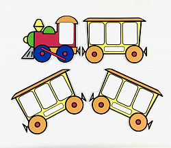 Набор магнитных карточек "Звуковозик" (паровозик и 3 вагончика)